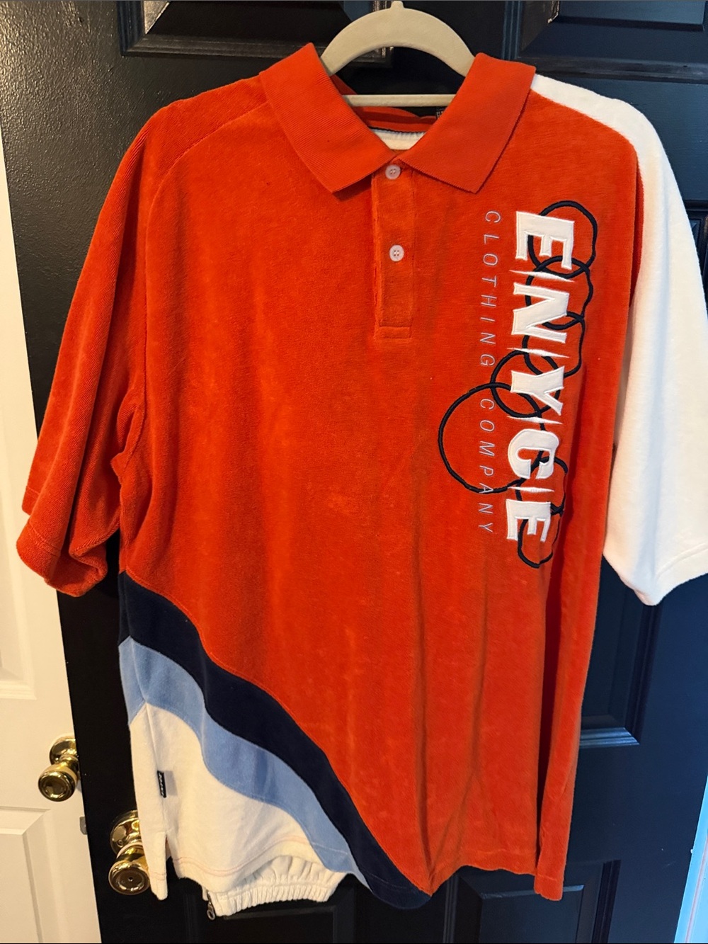 Enyce Men's Orange, White & Navy Colorblock Polo